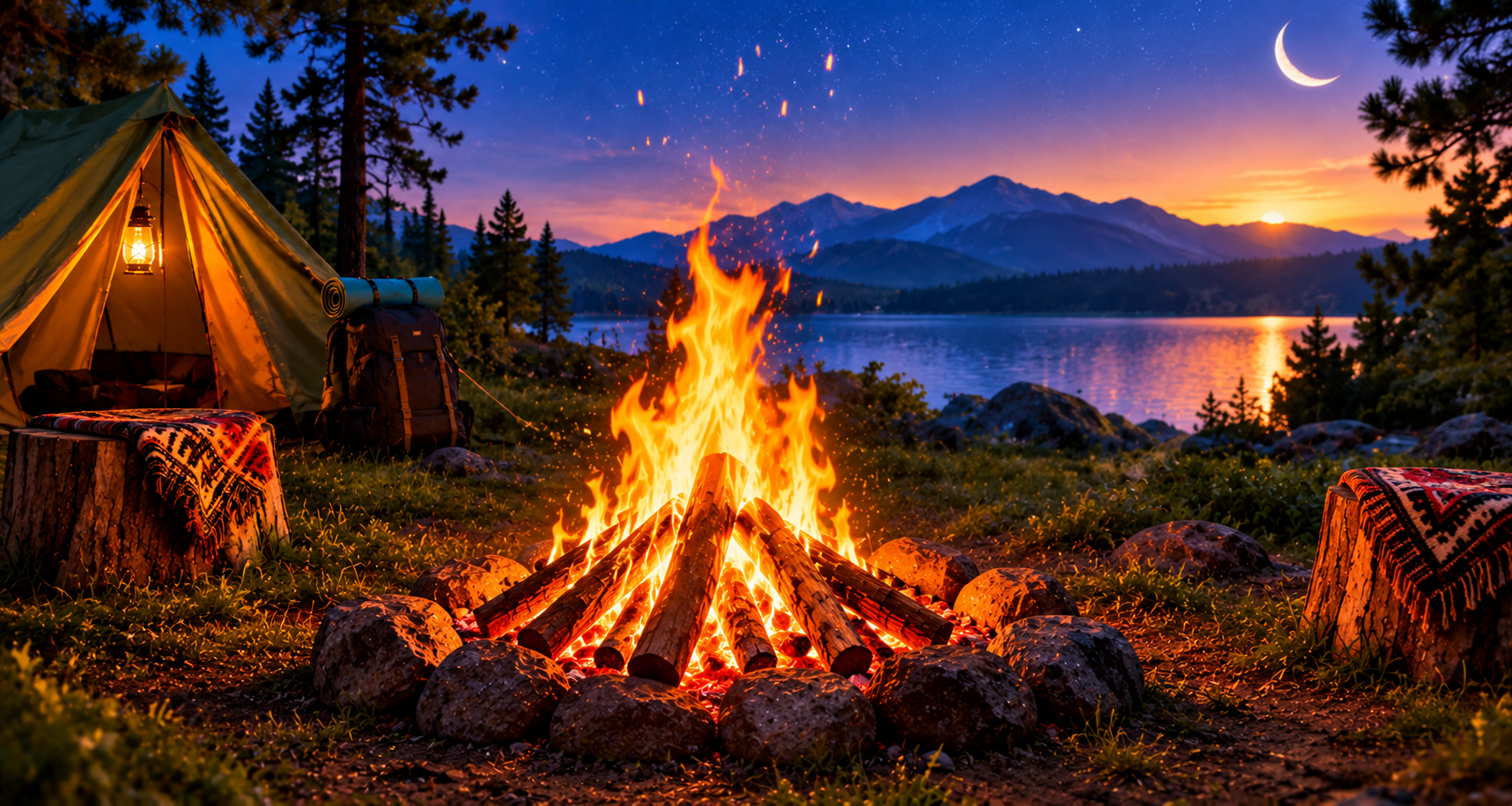 Bonfire under the stars
